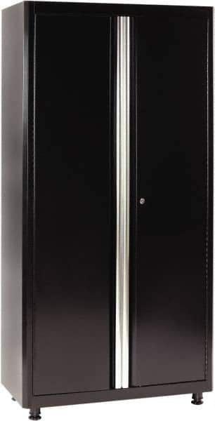 Sandusky Lee - 4 Shelf Locking Storage Cabinet - Steel, 36" Wide x 18" Deep x 72" High, Black - Eagle Tool & Supply