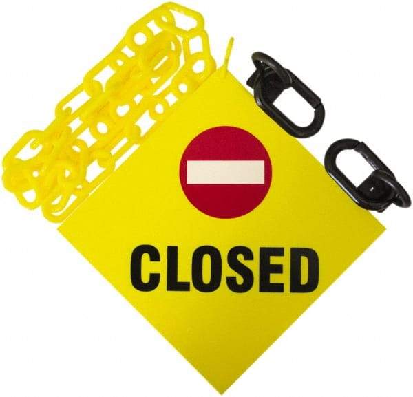PRO-SAFE - 6' Long x 2" Wide Plastic Closed Sign Kit - Yellow - Eagle Tool & Supply