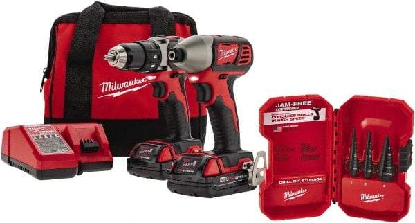 Milwaukee Tool - 18 Volt Cordless Tool Combination Kit - Includes Compact Drill/Driver & Impact Driver, Lithium-Ion Battery Included - Eagle Tool & Supply