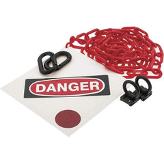PRO-SAFE - 8" High Pedestrian Danger Sign Kit - 6' Long Plastic Rope - Eagle Tool & Supply