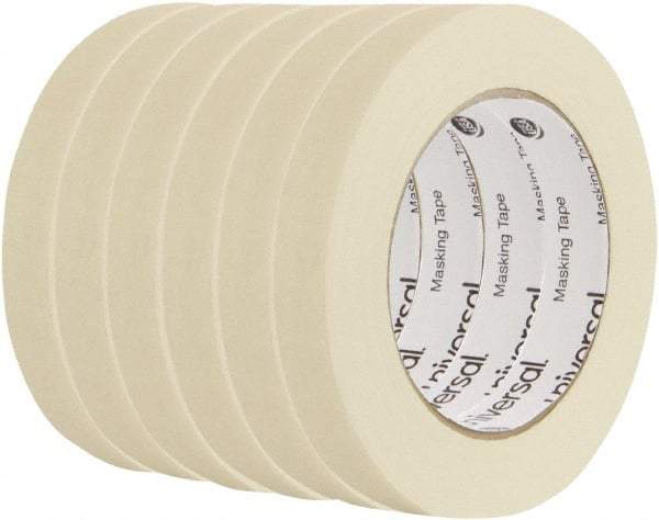 UNIVERSAL - 18mm Wide x 54.8 m Long Beige Crepe Paper Masking Tape - Series 6697, 5 mil Thick, 19 In/Lb Tensile Strength - Eagle Tool & Supply