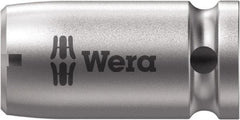 Wera - 1/4 Socket Drive to 1/4 Hex Female Square-Drive to Hex Bit Adapter - 1" OAL - Eagle Tool & Supply