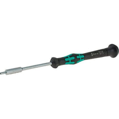 Wera - 1.5mm Solid Shaft Precision Nutdriver - Cushion Grip Handle, 6-1/4" OAL - Eagle Tool & Supply