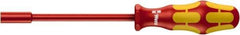 Wera - 1/4" Solid Shaft Insulated Nutdriver - Cushion Grip Handle, 223mm OAL - Eagle Tool & Supply