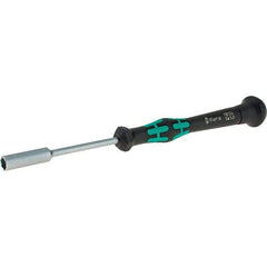 Wera - 5mm Solid Shaft Precision Nutdriver - Cushion Grip Handle, 6-1/4" OAL - Eagle Tool & Supply