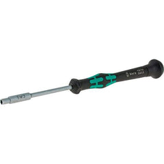 Wera - 3mm Solid Shaft Precision Nutdriver - Cushion Grip Handle, 6-1/4" OAL - Eagle Tool & Supply