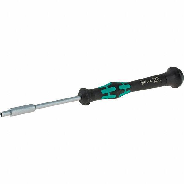 Wera - 2.5mm Solid Shaft Precision Nutdriver - Cushion Grip Handle, 6-1/4" OAL - Eagle Tool & Supply