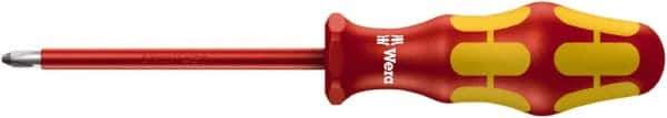 Wera - PZ.0 Point, 80mm Blade Length Posidrive Screwdriver - 161mm OAL - Eagle Tool & Supply