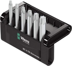 Wera - 6 Piece, 1/4" Drive Screwdriver Bit Set - T10 to T40 Torx - Eagle Tool & Supply