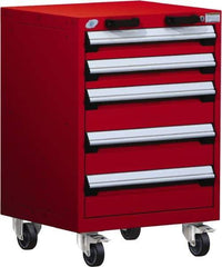 Rousseau Metal - 5 Drawer Steel Tool Roller Cabinet - 24" Wide x 35-1/8" High x 27" Deep, Ball Bearing Drawer Slides, Blue - Eagle Tool & Supply