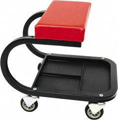 Whiteside - 440 Lb Capacity, 4 Wheel Creeper Seat with Tray - Steel, 15-1/2" Long x 19" High x 14" Wide - Eagle Tool & Supply