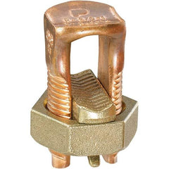 Panduit - 8 AWG, Copper Wire Compatible, Copper Alloy, Hex Split Bolt Connector - 3-3/4" OAL, 1.03" Wire Slot Diam, 26.162" Head Width - Eagle Tool & Supply