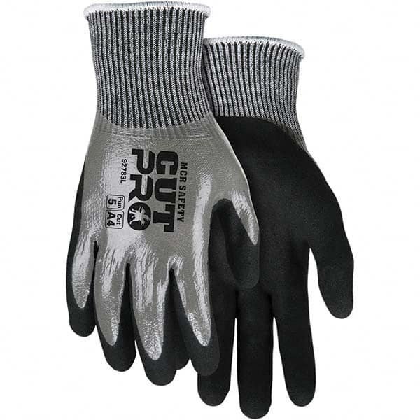 MCR Safety - Size M, ANSI Cut Lvl A4, Puncture Lvl 5, Abrasion Lvl 4, Nitrile Coated Cut & Puncture Resistant Gloves - Eagle Tool & Supply