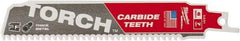 Milwaukee Tool - 6" Long x 1" Thick, Carbide Reciprocating Saw Blade - Straight Profile, 7 TPI, Toothed Edge, Universal Shank - Eagle Tool & Supply