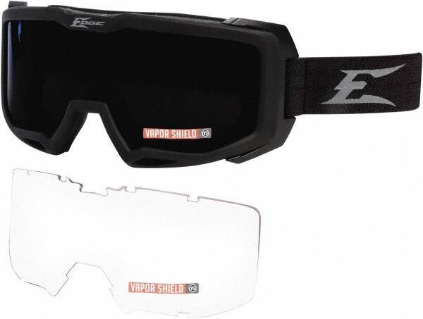 Edge Eyewear - Size Universal, Clear/Gray Polycarbonate Anti-Fog Lens, Safety Goggles - Indirect Vent, Black Nylon Frame - Eagle Tool & Supply