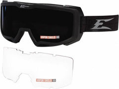 Edge Eyewear - Size Universal, Clear/Gray Polycarbonate Anti-Fog Lens, Safety Goggles - Indirect Vent, Black Nylon Frame - Eagle Tool & Supply