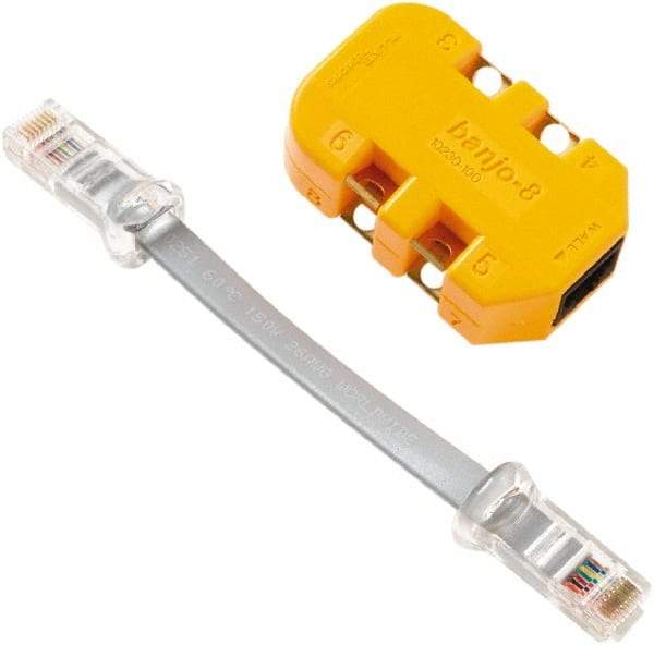 Fluke Networks - Yellow Electrical Test Equipment Modular Adapter - Use with Telephone Test Sets - Eagle Tool & Supply