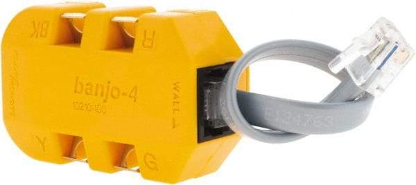 Fluke Networks - Yellow Electrical Test Equipment Modular Adapter - Use with Telephone Test Sets - Eagle Tool & Supply