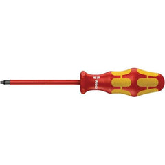 Wera - #1 Point, 3-1/8" Blade Length Insulated Screwdriver - 161mm OAL - Eagle Tool & Supply