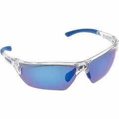 MCR Safety - Blue Mirror Lenses, Framed Dual Lens Safety Glasses - Eagle Tool & Supply
