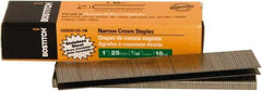 Stanley Bostitch - 1" Long x 7/32" Wide, 18 Gauge Narrow Crown Construction Staple - Steel, Chisel Point - Eagle Tool & Supply