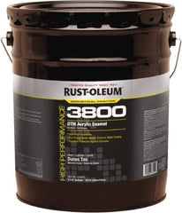 Rust-Oleum - 5 Gal Dunes Tan Gloss Finish Acrylic Enamel Paint - 150 to 270 Sq Ft per Gal, Interior/Exterior, Direct to Metal - Eagle Tool & Supply