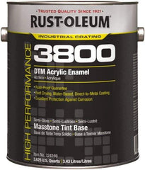 Rust-Oleum - 1 Gal Masstone Tint Base Semi Gloss Finish Acrylic Enamel Paint - 150 to 270 Sq Ft per Gal, Interior/Exterior, Direct to Metal - Eagle Tool & Supply