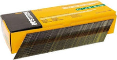 Stanley Bostitch - 15 Gauge 0.07" Shank Diam 2-1/2" Long Finishing Nails for Power Nailers - Steel, Bright Finish, Smooth Shank, Angled Stick Adhesive Collation, Round Head, Chisel Point - Eagle Tool & Supply