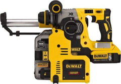 DeWALT - 20 Volt 1" Keyless Chuck Cordless Rotary Hammer - 0 to 4,600 BPM, 0 to 1,100 RPM, Reversible - Eagle Tool & Supply