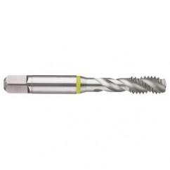 M12x1.75 6H 3-Flute Cobalt Yellow Ring Semi-Bottoming 40 degree Spiral Flute Tap-Bright - Eagle Tool & Supply