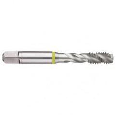 M10x1.5 6H 3-Flute Cobalt Yellow Ring Semi-Bottoming 40 degree Spiral Flute Tap-Bright - Eagle Tool & Supply