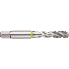 ‎M8 × 1.25 3 Flute 6H Cobalt Spiral Flute Semi-Bott Yellow Ring Tap-Bright-40 Degree Helix - Eagle Tool & Supply