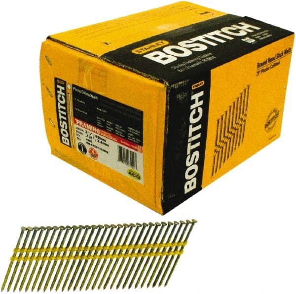 Stanley Bostitch - 11 Gauge 0.131" Shank Diam 3-1/4" Long Framing Nails for Power Nailers - Exact Industrial Supply