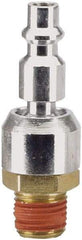 Stanley Bostitch - 1/4 Male NPT Pneumatic Hose Swivel Fitting - 1/4" ID, Steel Zinc Plated, Industrial Interchange, 1/4" Body Diam - Eagle Tool & Supply