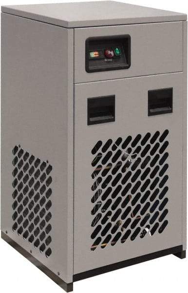 Alpha-Pure - 15 hp, 3/4" Pipe, 60 CFM Refrigerated Compressed Air Dryer - FNPT End Connections, 230 Max psi, 6.46 Amp, 0.68 kw, 115 Volt, 21" Long x 21" Wide x 38" High, Closed Auto Drain - Eagle Tool & Supply