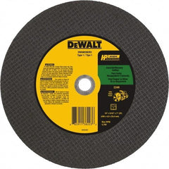 DeWALT - 16" 24 Grit Silicon Carbide Cutoff Wheel - 5/32" Thick, 1" Arbor, 4,700 Max RPM, Use with Chop Saws - Eagle Tool & Supply