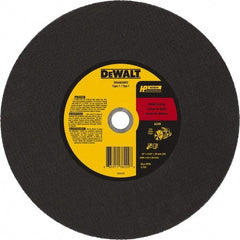 DeWALT - 16" 24 Grit Aluminum Oxide Cutoff Wheel - 5/32" Thick, 20mm Arbor, 4,700 Max RPM, Use with Chop Saws - Eagle Tool & Supply