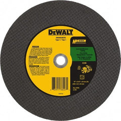 DeWALT - 16" 24 Grit Aluminum Oxide Cutoff Wheel - 5/32" Thick, 20mm Arbor, 4,700 Max RPM, Use with Chop Saws - Eagle Tool & Supply