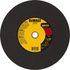 DeWALT - 14" 24 Grit Aluminum Oxide Cutoff Wheel - 1/8" Thick, 20mm Arbor, 5,500 Max RPM, Use with Chop Saws - Eagle Tool & Supply