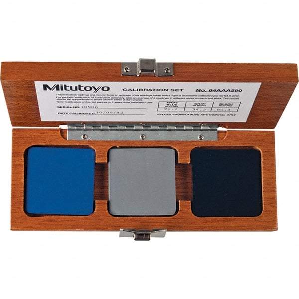 Mitutoyo - 20 HD to 80 HRB Hardness, Shore D Scale, Calibration Set - Mid Hardness Range Description, 3 Piece - Eagle Tool & Supply