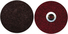 Norton - 4-1/2" Medium Grade Aluminum Oxide Deburring Disc - 5/8-11 Threaded Center Hole, Quick Change Connection, Maroon, 12,000 Max RPM - Eagle Tool & Supply