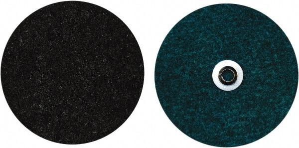 Norton - 4-1/2" Coarse Grade Aluminum Oxide Deburring Disc - 5/8-11 Threaded Center Hole, Quick Change Connection, Blue, 12,000 Max RPM - Eagle Tool & Supply