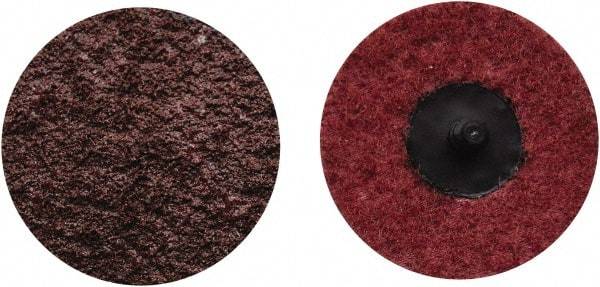 Norton - 4" Disc Diam, Aluminum Oxide Quick Change Disc - Type R Attaching System, Nonwoven, Maroon, Medium Grade, 12,000 RPM - Eagle Tool & Supply