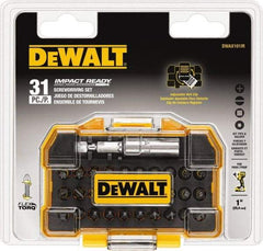 DeWALT - 31 Piece, Impact Ready Accessory Set - 1/4" Drive, Phillips, Slotted, Torx, Hex Point - Eagle Tool & Supply