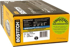 Stanley Bostitch - 13 Gauge 2" Long Siding Nails for Power Nailers - Steel, Galvanized Finish, Smooth Shank, Coil Wire Collation, Round Head, Blunt Diamond Point - Eagle Tool & Supply