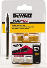 DeWALT - 2-9/16" Diam, 2" Cutting Depth, Hole Saw - Carbide-Tipped Saw, Toothed Edge - Eagle Tool & Supply