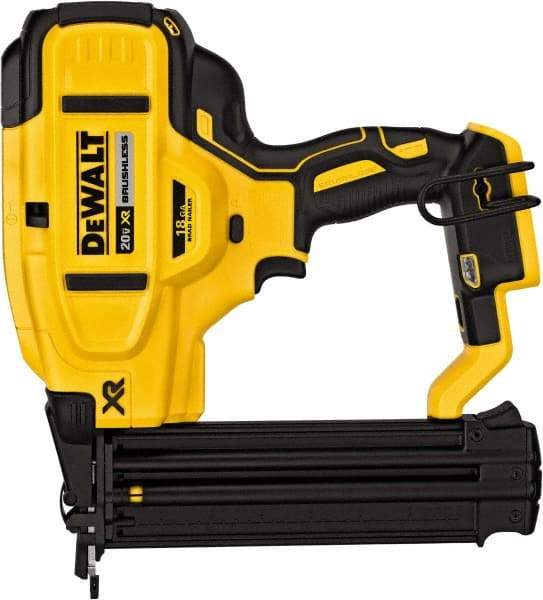 DeWALT - Cordless Brad Nailer - 18 Gauge Nail Diam, 5/8 to 2-1/8" Long Nail, Lithium-Ion Batteries Not Included - Eagle Tool & Supply