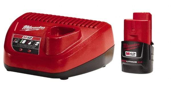 Milwaukee Tool - 12 Volt, 1 Battery Lithium-Ion Power Tool Charger - Battery Included - Eagle Tool & Supply