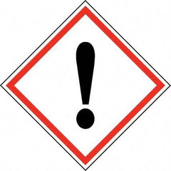 NMC - Hazardous Materials Label, Header: Harmful Irritant Warning - Legend: GHS - Graphic, English, Black & Red, 2" Long x 2" High, No Coating - Eagle Tool & Supply