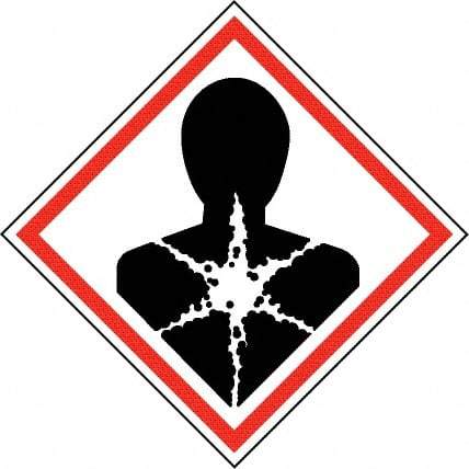 NMC - Hazardous Materials Label, Header: Health Hazard - Legend: GHS - Graphic, English, Black & Red, 2" Long x 2" High, No Coating - Eagle Tool & Supply